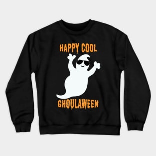 Happy Cool Ghoulaween Cool Ghost With Sunglasses Crewneck Sweatshirt